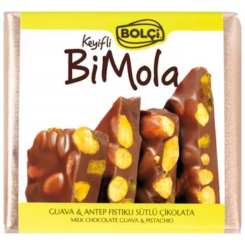 Bolci BiMola Milk Chocolate Pistachio and Guava 70g