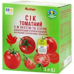 Auchan Tomato Juice with pulp and salt 3l