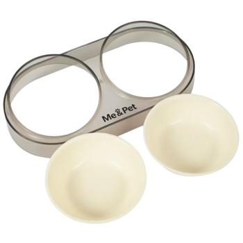Me&Pet Double Pet Bowl 2x200ml White - buy, prices for MasterZoo - photo 3