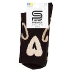 Шкарпетки жіночі Premier Socks класичні Преміум з пухнастим серцем р.23-25 (36-40) коричневі