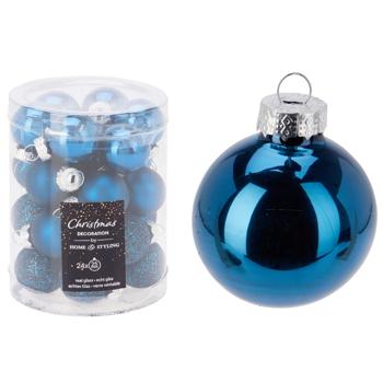 Шар елочный Koopman 25мм синий - купить, цены на Таврия В - фото 1