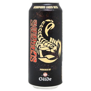 Пиво Gilde Scorpions Lager светлое фильтрованное 4,8% 0,5л - купить, цены на За Раз - фото 1