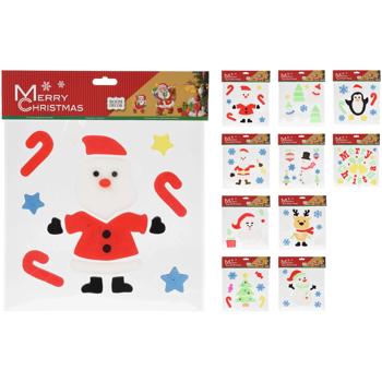 Наліпки Koopman Merry Christmas силікон 20х25см в асортименті