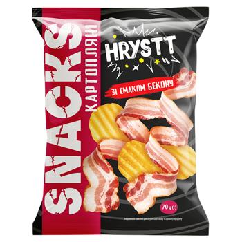 Hrystt Bacon Flavored Potato Snacks 70g - buy, prices for Ideal - photo 1