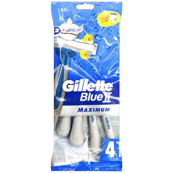 Бритвы Gillette Blue II Maximum одноразовые 4шт - купить, цены на Cупермаркет "Харьков" - фото 1