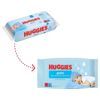 Huggies Pure Quad 3+1 Wet Wipes 56х4pcs - buy, prices for MegaMarket - photo 3