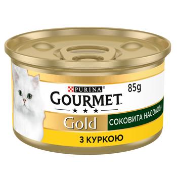 Корм влажный Gourmet Gold Сочное Наслаждение с курицей для взрослых кошек 85г - купить, цены на КОСМОС - фото 2