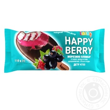 Морозиво Laska Happy Berry ескімо пломбір з наповнювачем Лісові ягоди 110г - купити, ціни на - фото 1