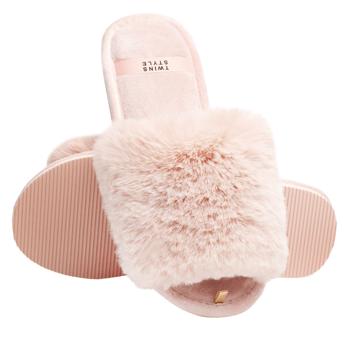 Тапочки домашние Twins Pudra женские меховые открытые р.38-39 HS-LUX