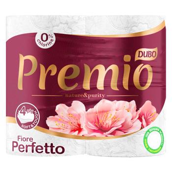 Dyvo Premio Fiore Perfetto 4-ply Toilet Paper 4pcs - buy, prices for MegaMarket - photo 1