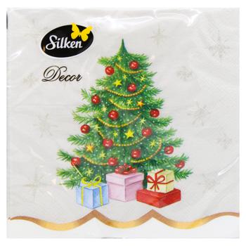 Silken New Year's Composition 3-Ply Table Napkins 33x33cm 18pcs - buy, prices for MegaMarket - photo 3