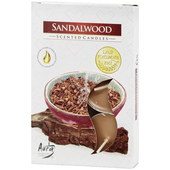 Свеча Bispol сандаловое дерево 6шт - купить, цены на МегаМаркет - фото 1