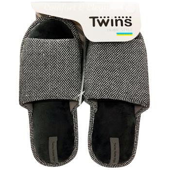 Тапочки мужские Twins 12614 елка серые р.40/41