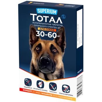 Антигельмінтна таблетка Superium Total тотального спектру дії для собак 30-60кг