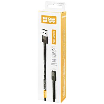 Кабель ColorWay USB - Lightning 2.4 А 1 м (4823108627582)