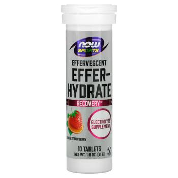 Электролиты Now Foods Sports Effer-Hydrate со вкусом клубники и апельсина 10 таблеток - купить, цены на Biotus - фото 1