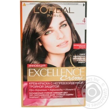 Фарба дволосся Loreal EXELLENCE №4 арт А0691703 купить, цены на МегаМаркет - фото 1