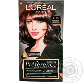 Краска для волос L’Oreal Recital Preference 4.15 Каракас Темный каштан купить, цены на МегаМаркет - фото 1