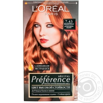 Краска д/вол L'oreal RECITAL Preference7.43Шангрил шт купить, цены на МегаМаркет - фото 1