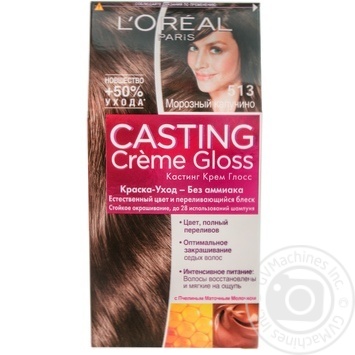 Краска-уход для волос L'Oreal Casting Creme Gloss 513 Морозный капучино без аммиака купить, цены на МегаМаркет - фото 1