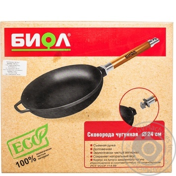 Сковорода Биол Оптима чугунная 24см купить, цены на МегаМаркет - фото 1