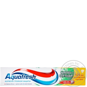 Зубна паста Aquafresh М’яко-м’ятна Формула потрійного захисту 125мл купити, ціни на МегаМаркет - фото 1