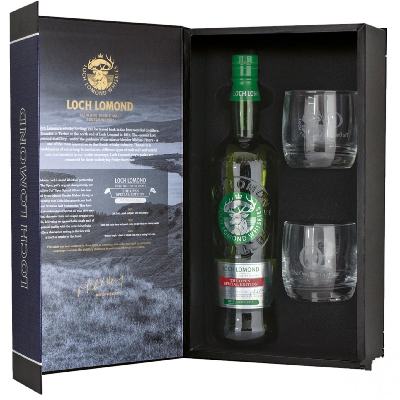 

Виски Loch Lomond The Open 46% 0,7л + 2 бокала