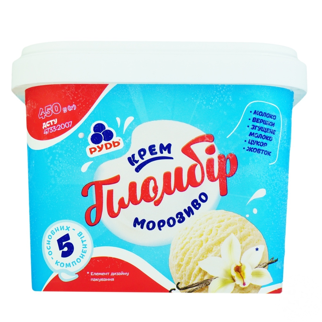 

Мороженое Рудь Крем-пломбир 450г