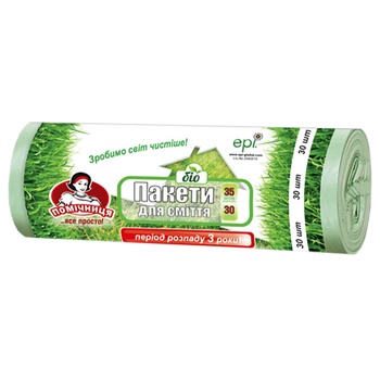 Пакети для сміття Помічниця Біо 35л 30шт - купити, ціни на - фото 2