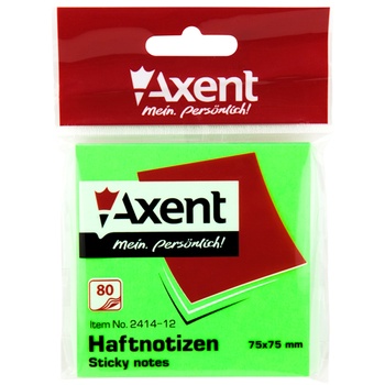 Axent Paper Block with Sticky Layer 80 sheets 75x75mm green - buy, prices for ULTRAMARKET - photo 2