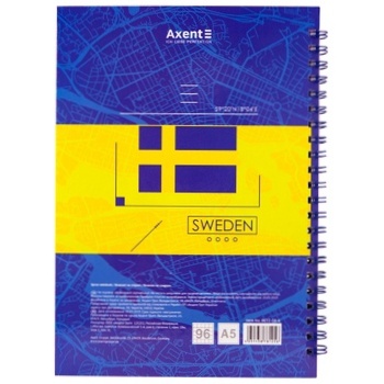 Блокнот Axent A5 Стокгольм тверда обкладинка 96 аркушів - купити, ціни на Чудо Маркет - фото 3