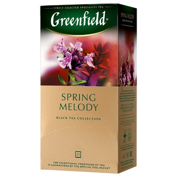 Greenfield Spring Melody Black Tea with Thyme 25pcs 1.5g - buy, prices for Auchan - photo 2