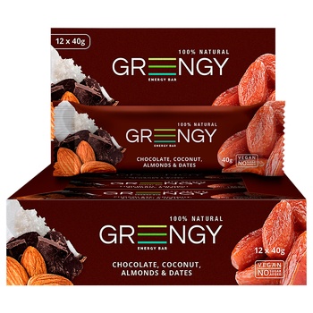 Greengy Bar Dates Chocolate Coconut and Almonds 40g - buy, prices for COSMOS - photo 6