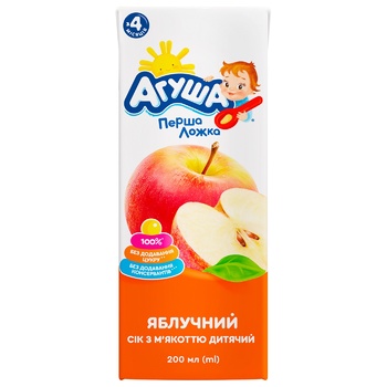 Agusha For Babies From 4 Months Sugar-Free Apple Juice 200ml - buy, prices for NOVUS - photo 3