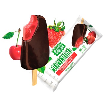 Belaya Byarioza Fruit And Berry In Glaze With Strawberries And Cherries Ice-Cream 90g - buy, prices for MegaMarket - photo 1