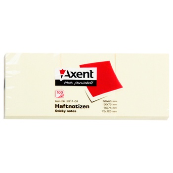 Axent Yellow Paper Block With Sticky Layer 3*100pc 4х5cm - buy, prices for - photo 2