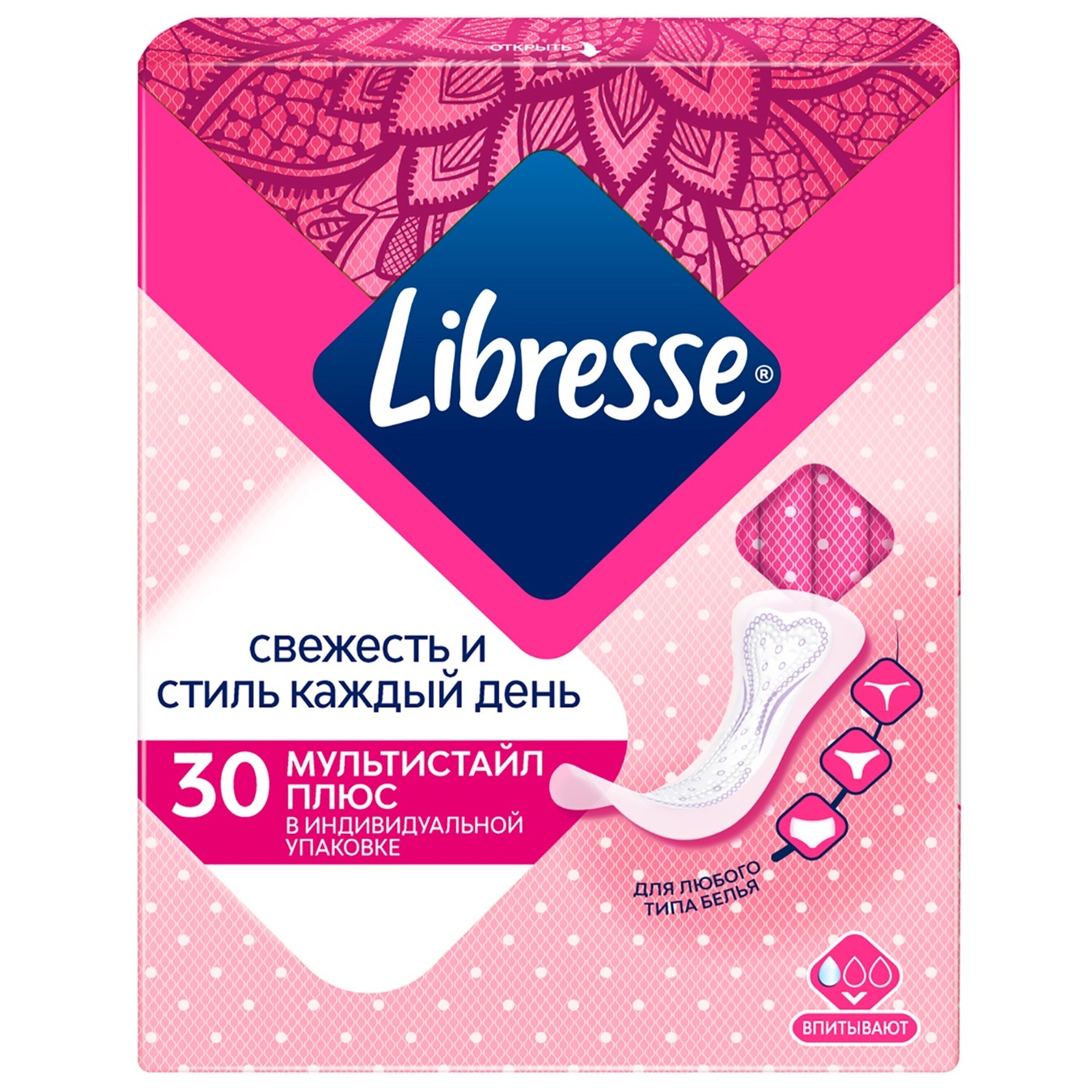 

Прокладки ежедневные Libresse Daily Fresh Plus Multistyle 30шт