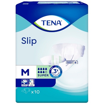 Tena Slip Super Medium Adult Diapers 10pcs - buy, prices for Auchan - photo 2