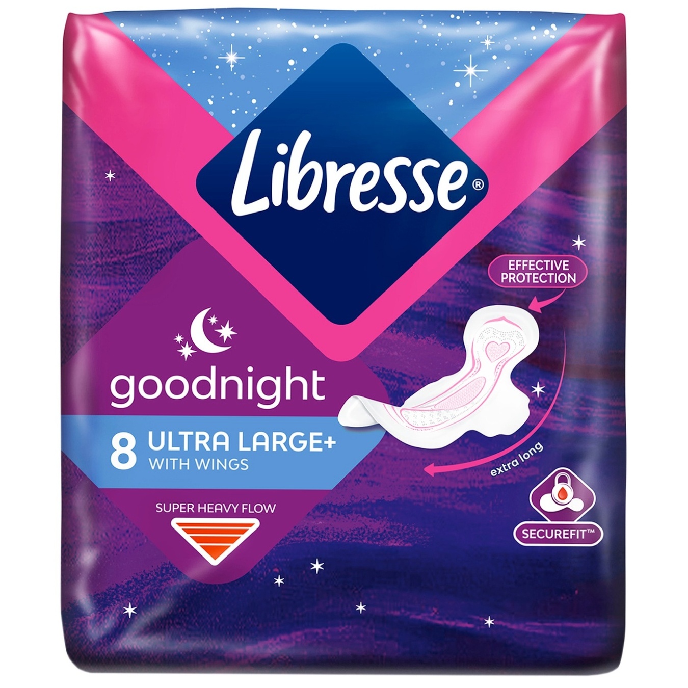 

Прокладки гигиенические Libresse Ultra Goodnight soft 6 капель 8шт