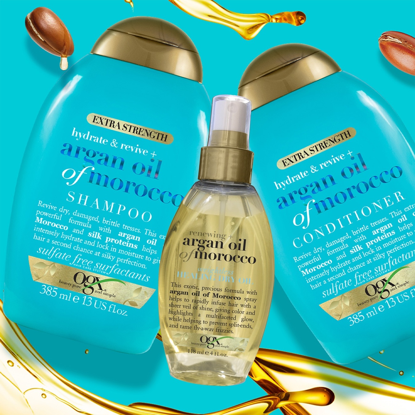 

Кондиционер для волос Ogx® Argan oil of Morocco Восстанавливающий с аргановым маслом 385мл