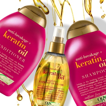 Шампунь для волосся Ogx® Keratin Oil проти ламкості з кератиновою олією 385мл - купити, ціни на МегаМаркет - фото 8