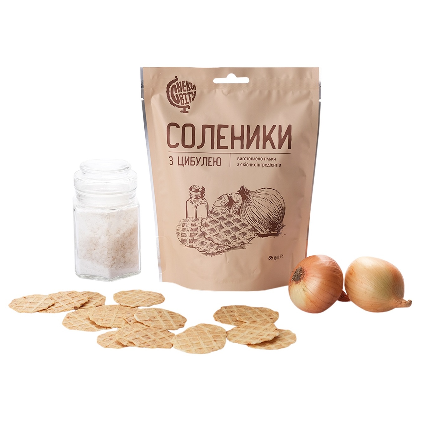 

Снеки Снеки Мира Соленики с луком хрустящие 85г