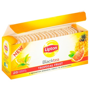 Lipton Tropical Fruit pineapple-mango-orange black tea 25pcs*1.8g - buy, prices for NOVUS - photo 4