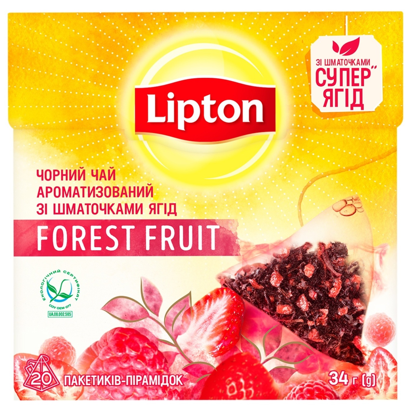 

Чай черный Lipton Forest Fruit в пирамидках 20шт 34г