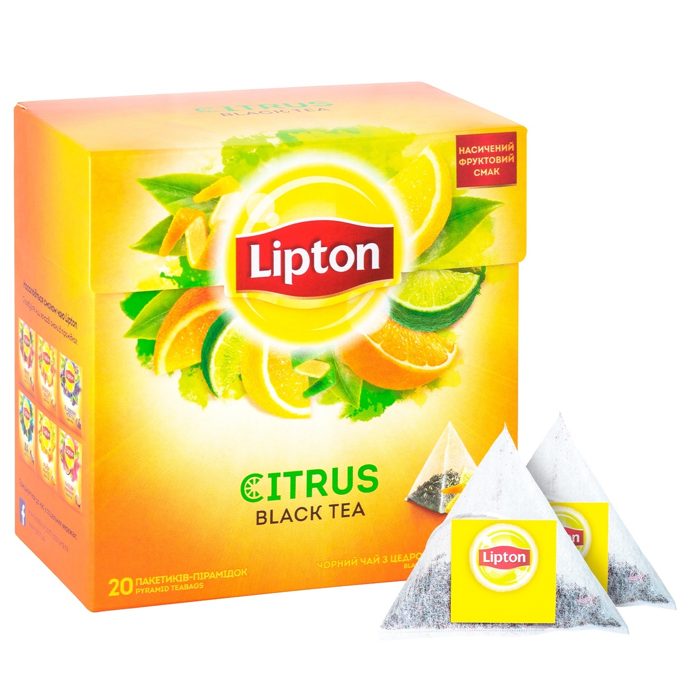 

Чай черный Lipton Citrus с цедрой цитрусовых 1,8г*20шт