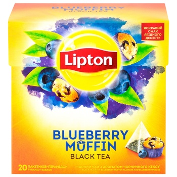 Lipton Blueberry Muffin Black Tea in Teabags 20pcs*1.6g - buy, prices for Auchan - photo 2