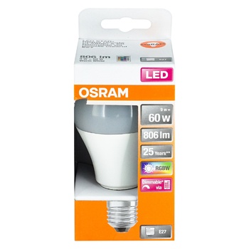 Лампа світлодіодна Osram LED A60 9W E2 з пультом управління - купити, ціни на - фото 3