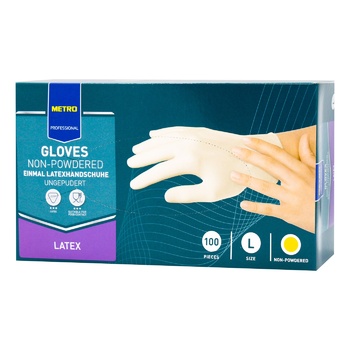 Metro Professional  Latex gloves size L 100pcs/pack - buy, prices for METRO - photo 1