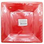 Red Plastic Square Plates 18cm 10pcs