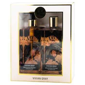 Vivian Gray Sensational Delicious Peony Shower Gel and Hand Cream Soap Set 2pcs 350ml
